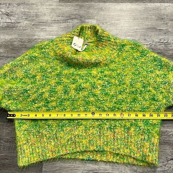 Free People NWT Stardust Pullover Sweater in Lemon Lime Combo XS - Picture 5 of 5